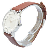 ティファニー アトラスドーム デイト 腕時計 クオーツ シルバー文字盤 ステンレススチール レザー レディース TIFFANY&Co. 【中古】